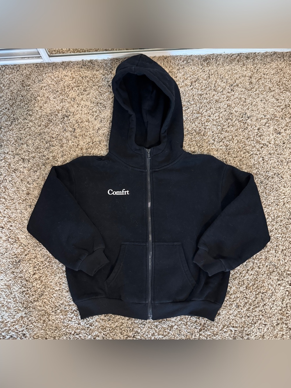 Comfort Kids Black Zip-Up Hoodie